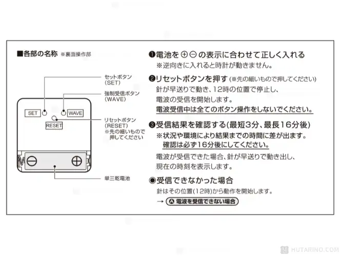 CL-8332 FORLI フォルリ 電波掛け時計 時間の合わせ方