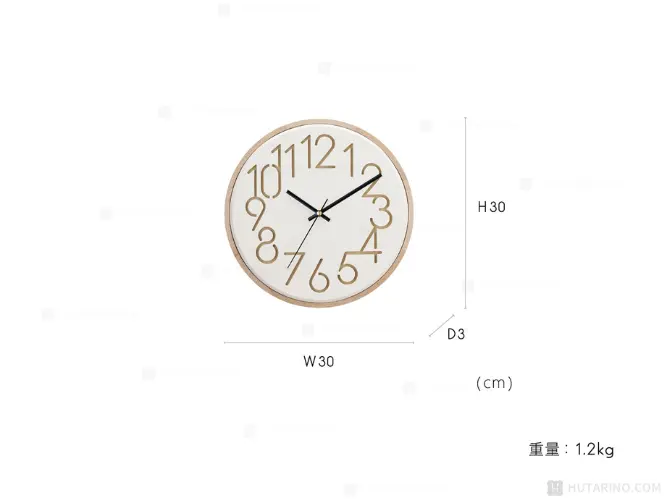 CL-4341 Nokka ノッカ ウォールクロック サイズ表記