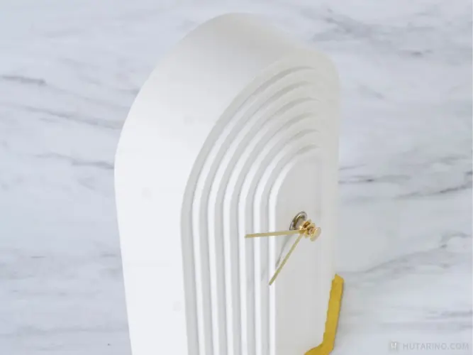 CL-4308 Elima エリマ テーブルクロック 上から見た本体の凹凸。