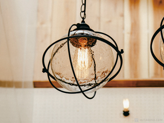 LT-2626 Ao アオ ペンダントライト レトロ球をセットした写真