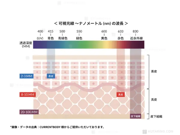 LEDの仕組みと照射範囲（視覚的に理解）/赤色LED（633nm）
