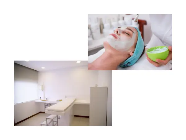 クリニック照射施術中のイラスト