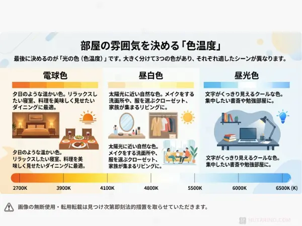 色温度の説明イラスト