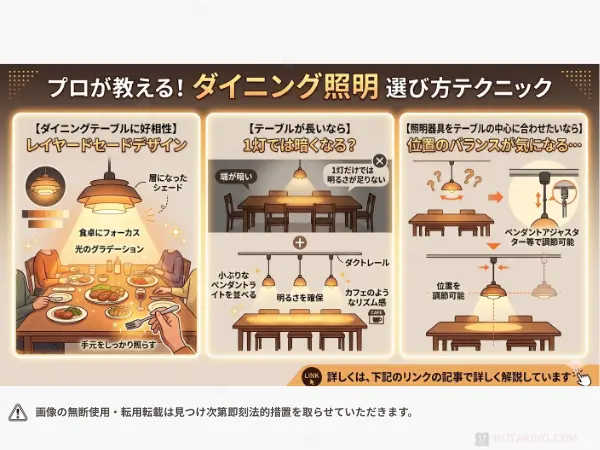 プロの選び方 ダイニングでの照明器具選びテクニック