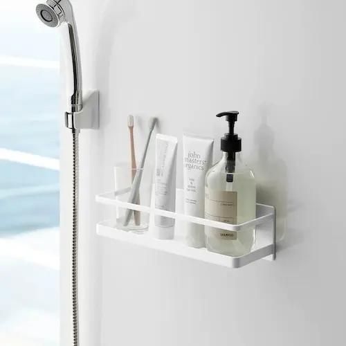 ① 【ボトル底のヌメリ対策】マグネットバスルームラック ミスト ワイド