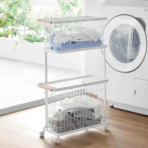 ランドリーワゴン+バスケット スリム tower 山崎実業