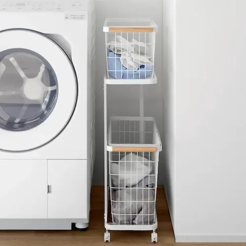 ランドリーワゴン+バスケット スリム tower 山崎実業